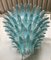 Light Blue Murano Glass Palmettes Chandelier in the style of Barovier & Toso, 1990 8