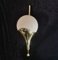 Mid-Century Wandlampe aus weißem Messing & Muranoglas, 1950er 2