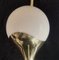 Mid-Century White Brass and Murano Round Art Glass Wall Light, 1950s 6