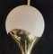Mid-Century White Brass and Murano Round Art Glass Wall Light, 1950s, Image 6