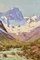 Pintura de paisaje de montaña, siglo XX, óleo sobre lienzo, enmarcado, Imagen 3