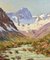 Dipinto di paesaggio di montagna, XX secolo, Olio su tela, Incorniciato, Immagine 2