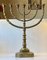 Large 7 Arm Antique Brass Menorah Candleholder, 1920s 6