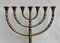 Grand Bougeoir Menorah Antique en Laiton, 1920s 5