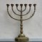 Grand Bougeoir Menorah Antique en Laiton, 1920s 7