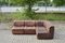 Vintage Modular Sofa in Brown Leather from Rolf Benz, 1970, Set of 4 4