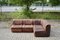 Vintage Modular Sofa in Brown Leather from Rolf Benz, 1970, Set of 4 3