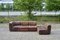 Modulares Vintage Sofa aus braunem Leder von Rolf Benz, 1970, 4er Set 15