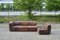 Vintage Modular Sofa in Brown Leather from Rolf Benz, 1970, Set of 4 15