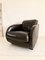 Vintage Art Deco Style Lounge Chair in Brown Leather from Roche Bobois 3