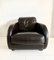 Vintage Art Deco Style Lounge Chair in Brown Leather from Roche Bobois 2