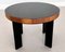 Italienischer Art Deco Stil Couchtisch aus Holz mit Glasplatte, 1970er 1