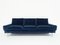 Mid-Century Modern Blue Velvet Three Seater Sofa attributed to Knoll International, 1960s 1