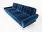 Mid-Century Modern Blue Velvet Three Seater Sofa attributed to Knoll International, 1960s, Image 5