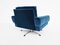 Poltrone Mid-Century moderne in velluto blu attribuite a Knoll International, anni '60, set di 2, Immagine 9