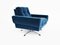 Mid-Century Modern Blue Velvet Armchairs attributed to Knoll International, 1960s, Set of 2 8