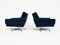Mid-Century Modern Blue Velvet Armchairs attributed to Knoll International, 1960s, Set of 2 4