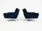 Poltrone Mid-Century moderne in velluto blu attribuite a Knoll International, anni '60, set di 2, Immagine 4