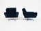 Poltrone Mid-Century moderne in velluto blu attribuite a Knoll International, anni '60, set di 2, Immagine 2