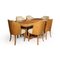Art Deco Burr Maple Dining Table and Chairs Cloud by Epstein, Set of 7 1