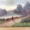 Walk by the Lake, Late 19th-Century, Oil on Canvas, Framed 6