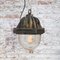 Vintage French Brown Cast Iron Industrial Pendant Lamp by Mapelec Amiens 5