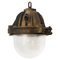 Vintage French Brown Cast Iron Industrial Pendant Lamp by Mapelec Amiens 1