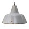Industrielle niederländische Vintage Fabriklampe aus grauer Emaille von Philips 1