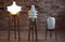 Czech Republican Space Age Floor Lamp with White Glass Lampshade and Wooden Tripod Base, 1960s 6