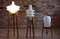 Czech Republican Space Age Floor Lamp with White Glass Lampshade and Wooden Tripod Base, 1960s, Image 6