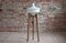 Czech Republican Space Age Floor Lamp with White Glass Lampshade and Wooden Tripod Base, 1960s, Image 1