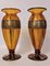 Vases in Bohemian Crystal with Frieze in Plain Gold from Moser, Set of 2 1