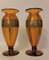 Vasen aus Böhmischem Kristallglas mit Fries aus Gold von Moser, 2er Set 2