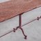 Französischer Mid-Century Gartentisch aus rotem Marmor & lackiertem Eisen 4