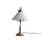 Lampe de Bureau Vintage en Laiton et Verre Opalin 3