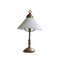 Lampe de Bureau Vintage en Laiton et Verre Opalin 1