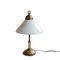 Vintage Brass and Opaline Glass Table Lamp 2