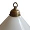 Lampe de Bureau Vintage en Laiton et Verre Opalin 4