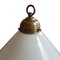 Vintage Brass and Opaline Glass Table Lamp 4