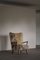 Danish Modern Highback Oak and Lambswool Lounge Chair, 1950s 1