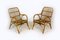 Rattan Armchairs, Table and Stool, 1960s, Set of 4 2