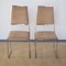 Stühle aus Stahl & Wildleder, 1970er, 2er Set 8