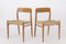 Oak Chairs #75 by Niels Otto Møller for J. L. Møllers, 1950s, Set of 2 1