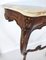 Wood Console with Marble Top and Cabriole Legs 4