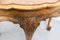 Large Mid-Century Baroque Style Coffee Table with Claw Foot Legs & Burl Wood Scalloped Top, Image 6