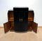 Small Art Deco Bar Cabinet in Black Lacquer, Nickel & Walnut, France, 1930, Image 12