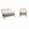 Mid-Century Elm Windsor Jubilee Sofa and Armchair Set by Ercol, 1960s, Set of 2, Image 2