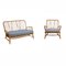 Mid-Century Windsor Jubilee Sofa & Sessel Set aus Ulmenholz von Ercol, 1960er, 2er Set 2