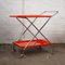 Mid-Century Italian Foldable Orange Plastic and Chromed Metal Bar Cart, 1960s 2