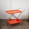 Mid-Century Italian Foldable Orange Plastic and Chromed Metal Bar Cart, 1960s 3